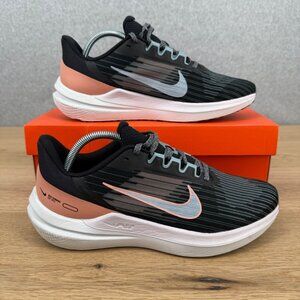 Nike Womens Winflo 9 Road Running Shoes Size 11 Black Peach Pink Active Athletic